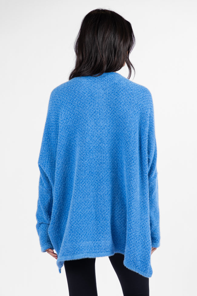 Thinking Of You Blue Fuzzy Henley Blouse for Women | Soft & Cozy Pullover Shirt | Casual Winter Wear | Perfect for Date Nights & Holiday Gatherings | FINAL SALE