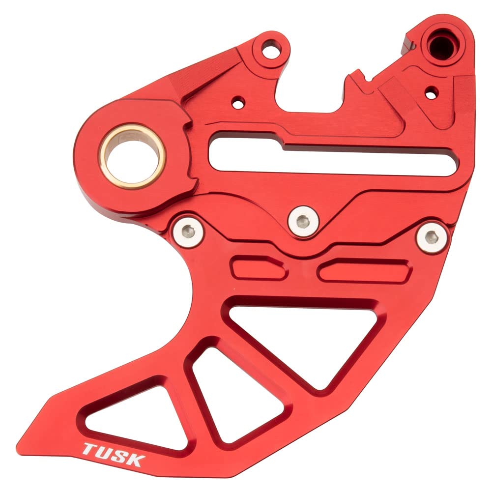 Tusk Rear Brake Caliper Support with Brake Disc Guard - Red - Compatible with KTM 450 EXC-F Six Days (2017-2019) | Off-Road Motorcycle Protection for Trail Riding & Motocross Racing