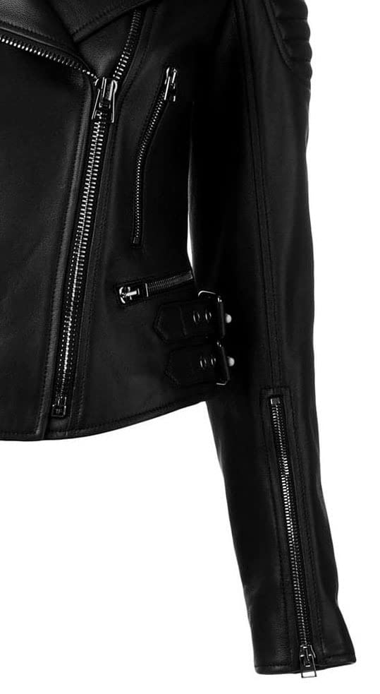 Premium Women's Black & Red Biker Leather Jacket - Plus Size Motorcycle Jacket for Riding, Fashion & Outdoor Adventures