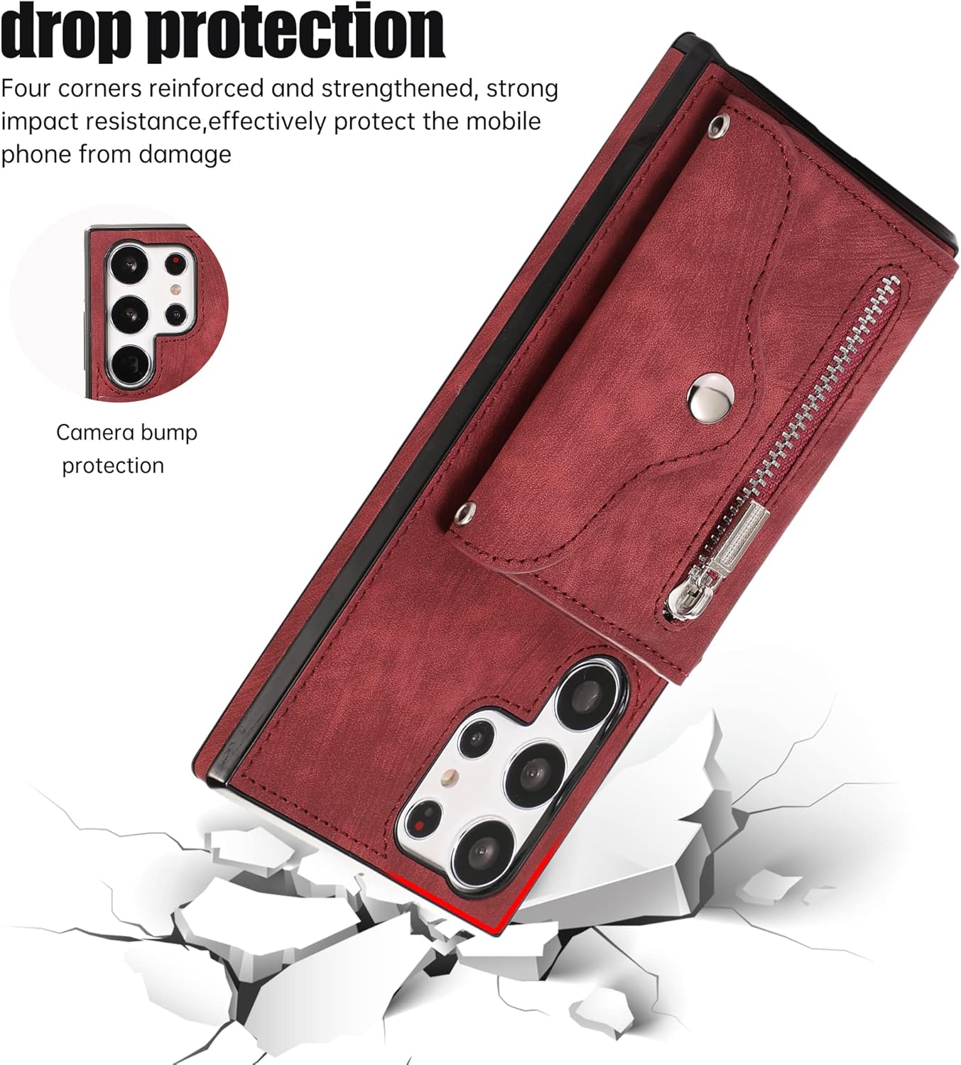 Samsung Galaxy S25 Ultra 5G Wallet Case with Card Slots & HD Tempered Glass Screen Protector - Premium Protection for Your Phone (Perfect for Travel, Business & Everyday Use)