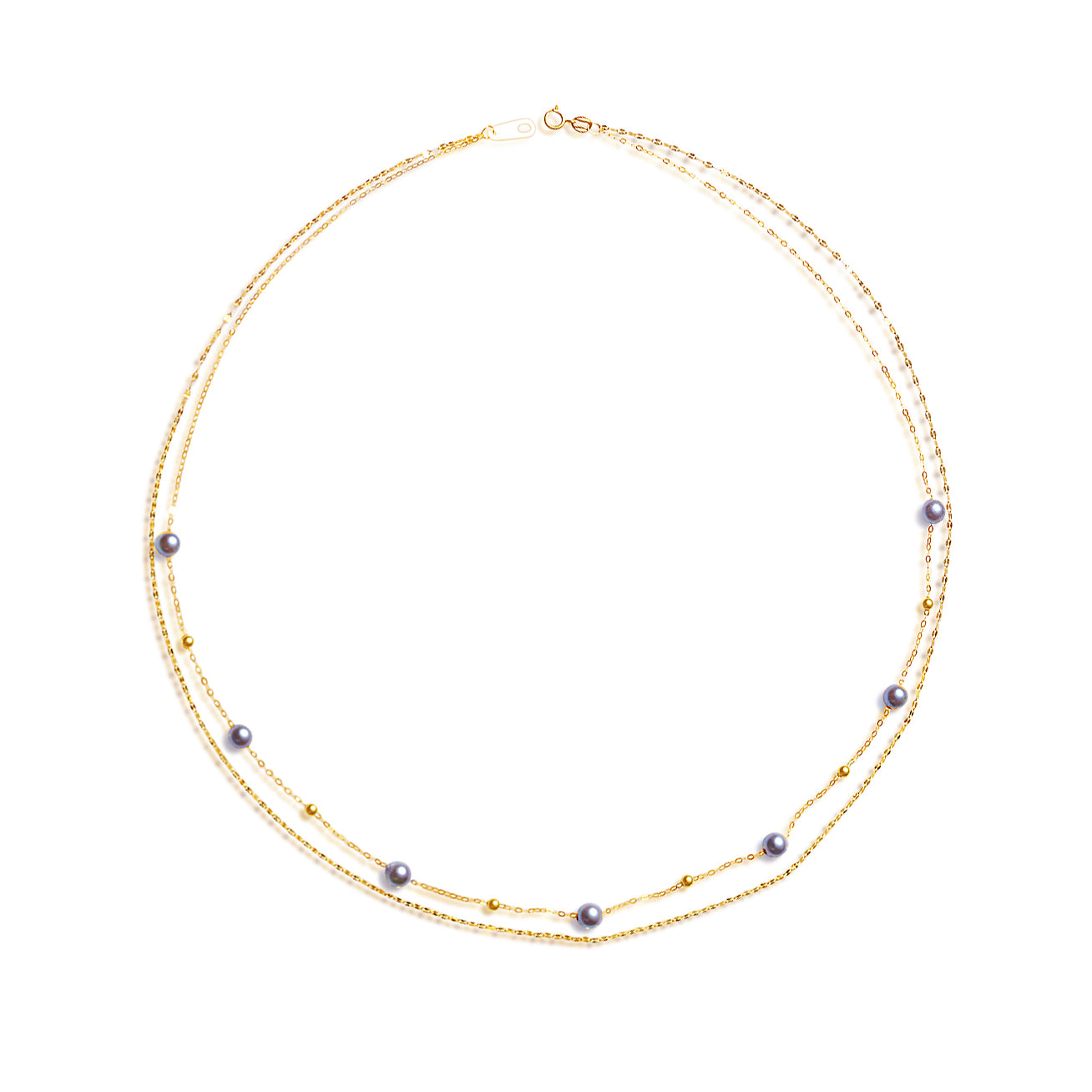 18K Solid Gold Silver Blue Akoya Pearl Necklace for Women - Elegant Jewelry Gift for Wedding, Anniversary & Special Occasions - KN00224