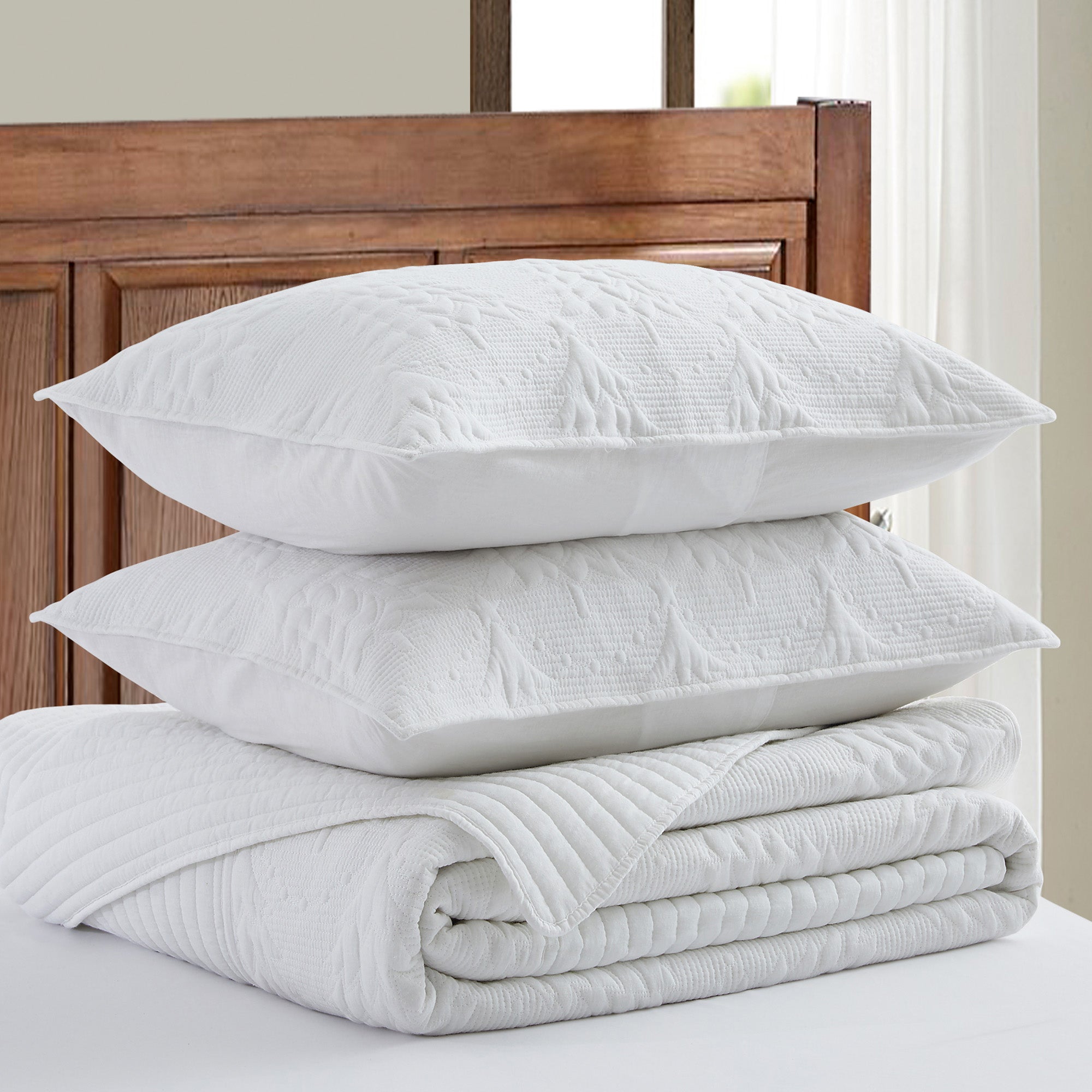 O Christmas Tree Bedspread Set - Festive Holiday Quilted Bedding for Queen/King Size - Perfect for Christmas Decorations & Cozy Winter Nights