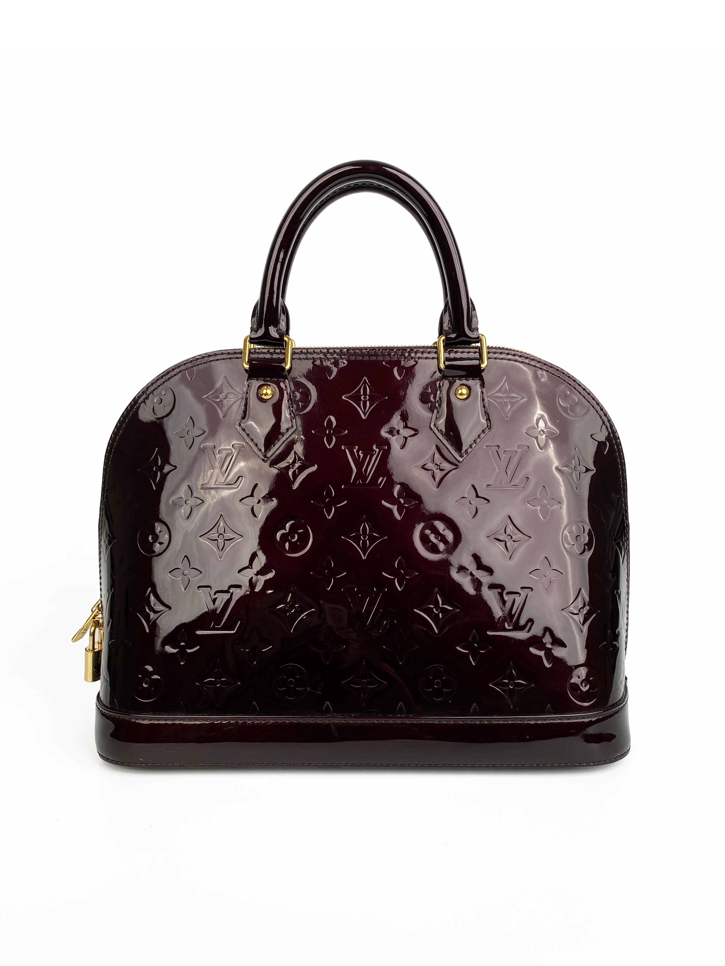 Authentic Louis Vuitton Amarante Alma PM Handbag - Monogram Vernis Leather Crossbody Purse for Women | Perfect for Work, Travel & Evening Events