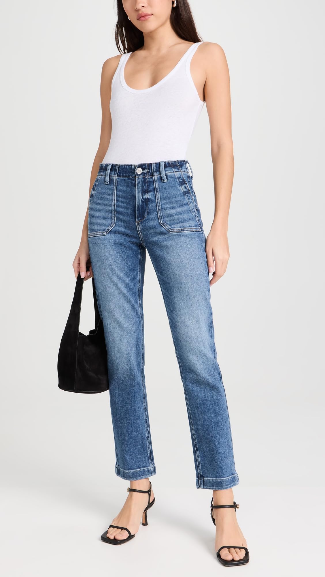 PAIGE Women's Mayslie Straight Ankle Jeans - High Waist Slim Fit Denim Pants for Casual & Work Outfits | Perfect for Office, Date Night & Everyday Wear