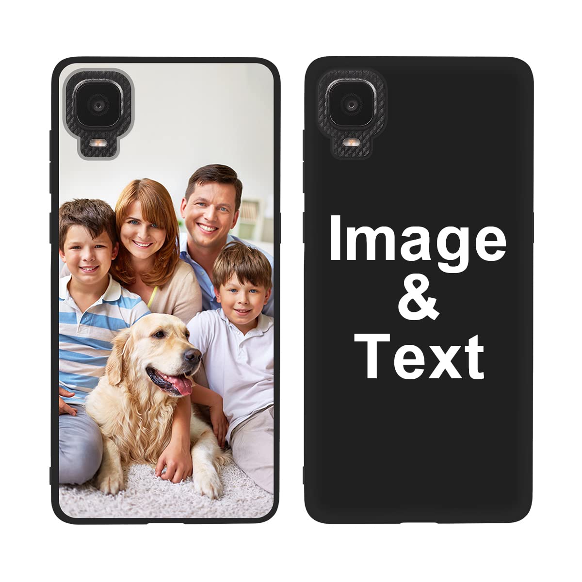 Styletify Custom TCL A3/A30 Phone Case - Personalized Picture, Shockproof Silicone Cover with Soft Candy Design | Perfect Christmas & Birthday Gift | Protective Black Case for Everyday Use & Travel