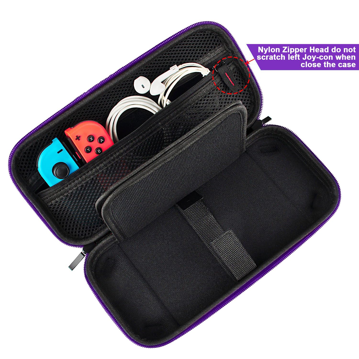 Durable Nintendo Switch Carrying Case for Switch & Switch OLED - Hard Shell Travel Case with 20 Game Cartridge Slots & Accessories Storage | Perfect for Gaming On-The-Go, Travel Protection, and Console Organization