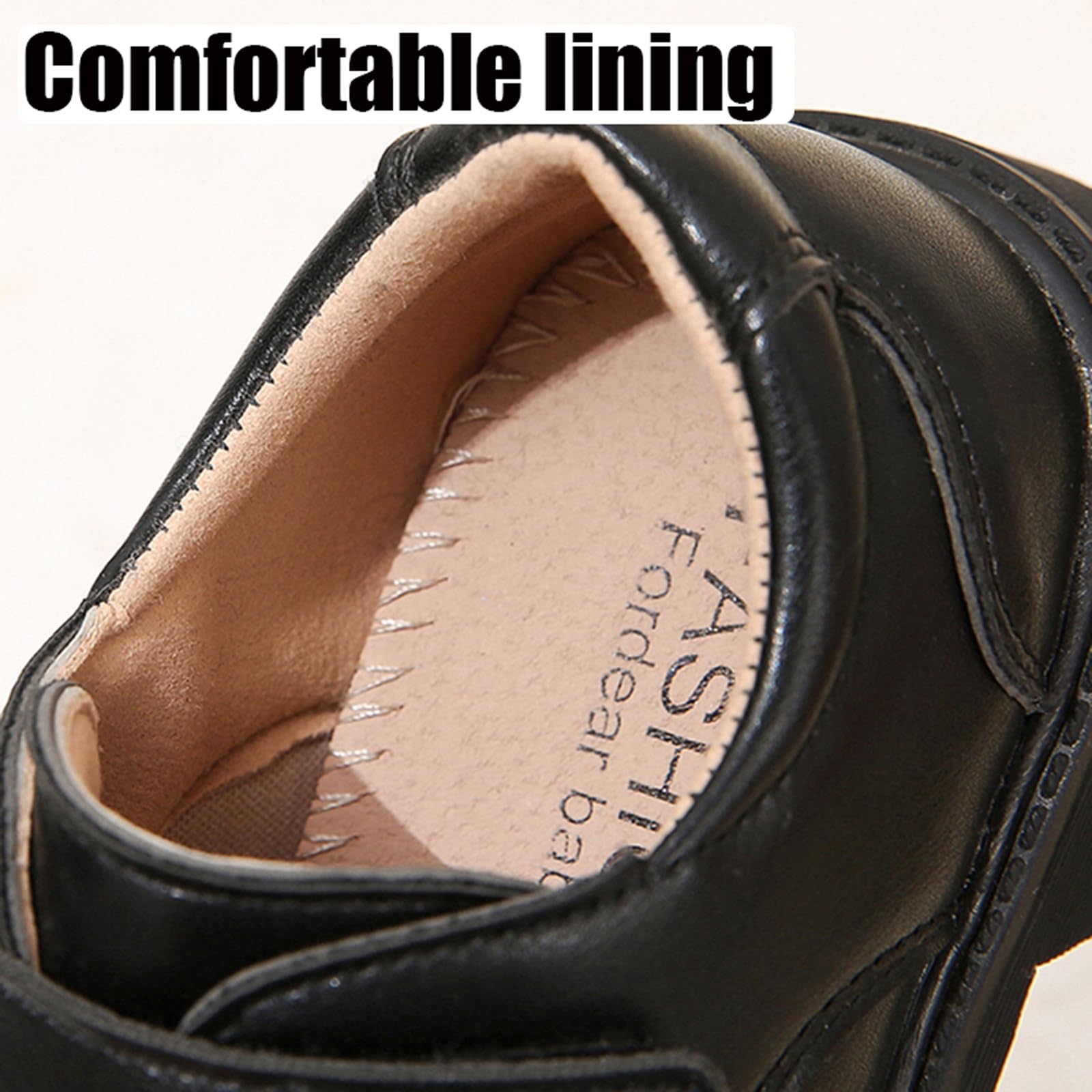 Kids Oxford School Shoes - Boys & Girls Uniform Loafers with Hook & Loop for Comfort - Black Church & Dress Shoes for School, Formal Wear & Daily Use