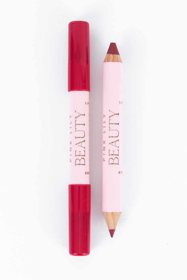 Pink Lily Beauty Double Bloom Dual Lipstick and Lip Liner Set - Your Berry Best Long Lasting Matte Finish | Perfect for Date Night, Parties & Everyday Wear