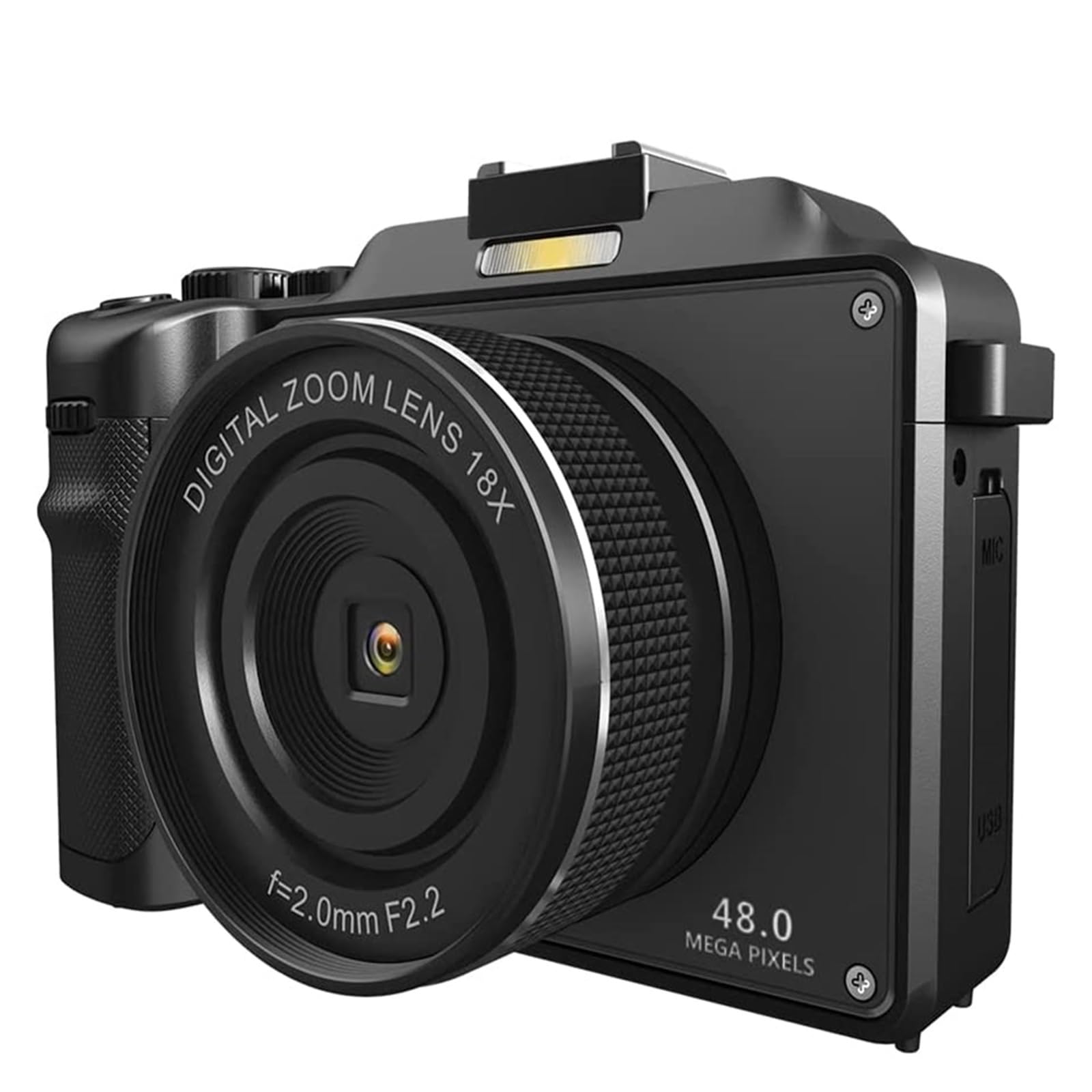 48MP MZZYG Digital Camera with Wide Angle Lens - 4K WiFi Video Camera, 18X Zoom, Dual Front & Rear Lenses for Selfie Photography (32GB Included) - Perfect for Vlogging, Travel & Family Moments
