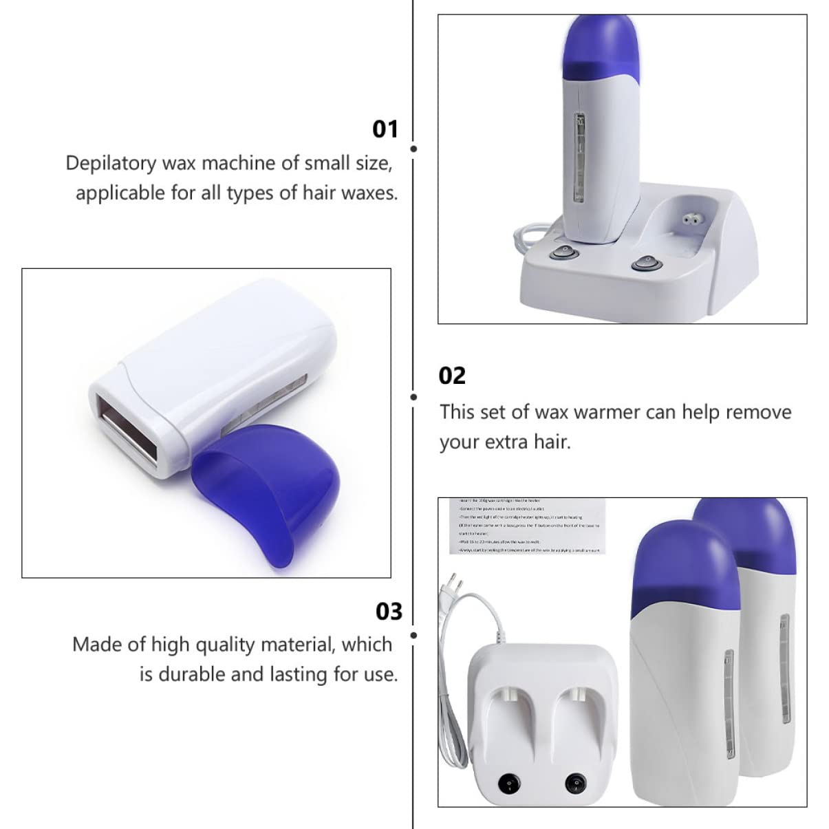 Professional Double Seat Wax Warmer Machine for Hair Removal - Compact & Sturdy Wax Melting Pot with US Plug - Perfect for Home Use, Salons & Spa Treatments