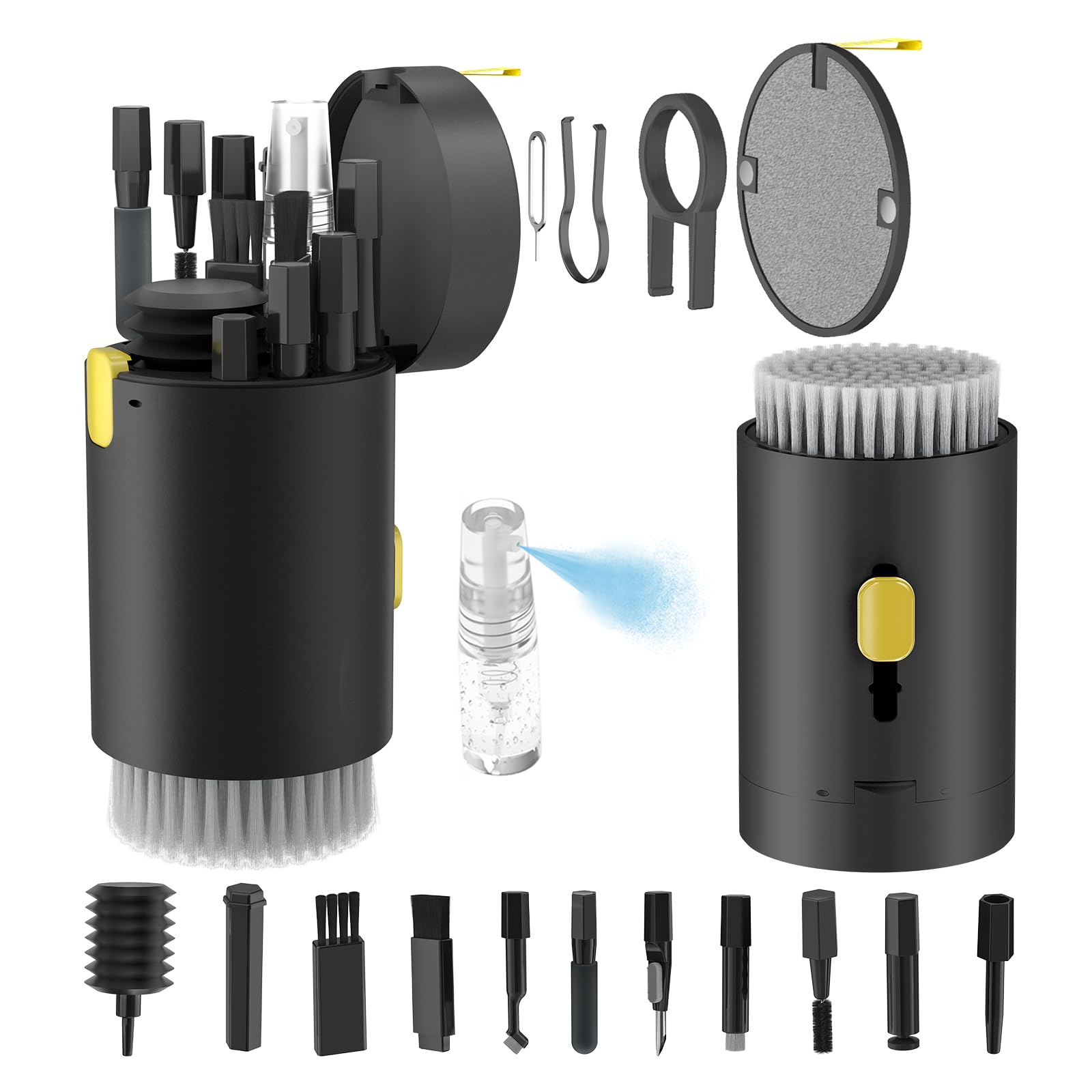 Tounee 20-in-1 Electronics Cleaning Kit with Retractable Brush & 2.5ml Mist Spray - Keyboard Cleaner for Computer, Laptop, Phone, Tablet, TV, Camera Lens - Portable Multi-Tool for Home & Office Use