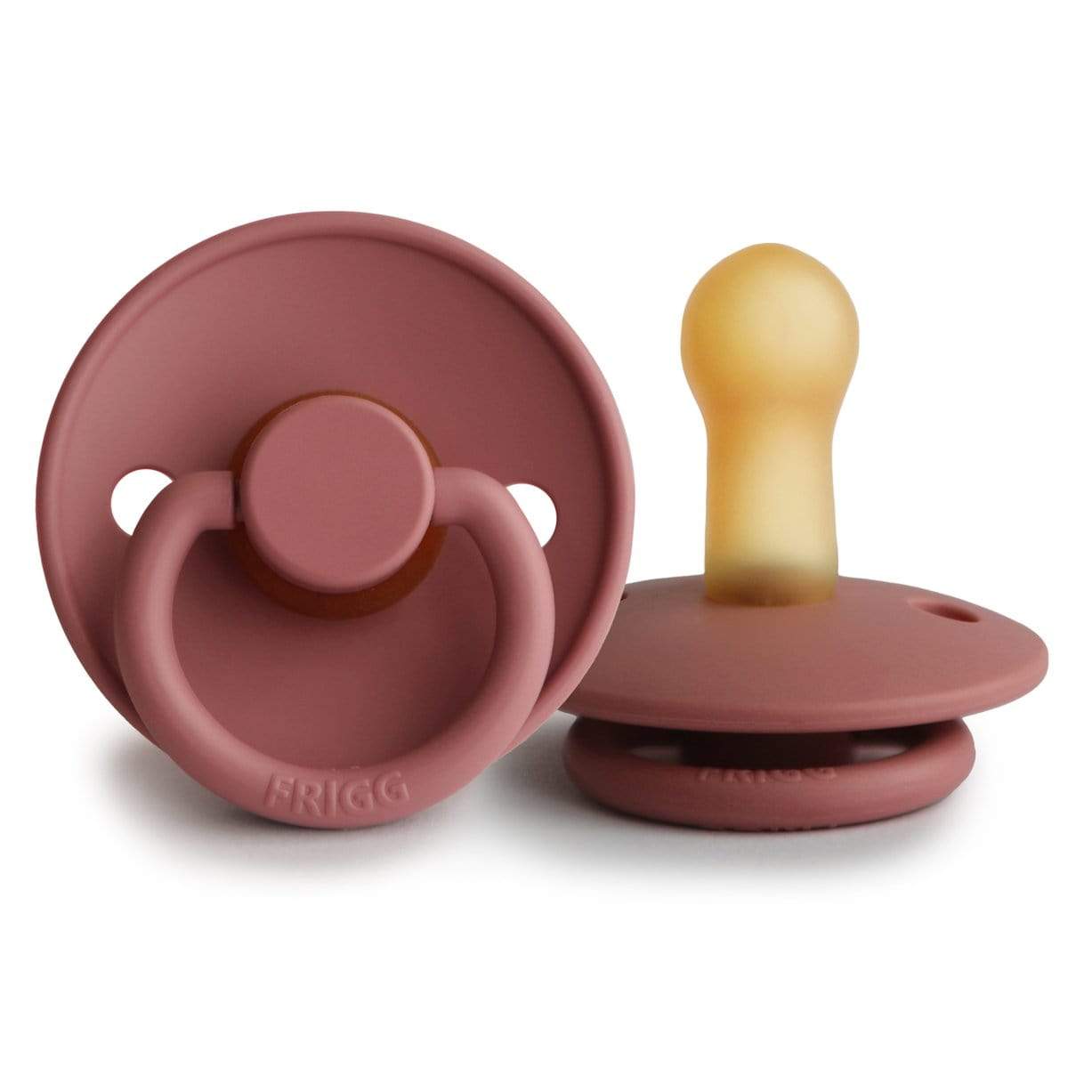 Mushie FRIGG Natural Rubber Pacifier for Babies 6-18 Months - Soothing BPA-Free Teething Pacifier for Daycare & Travel Comfort