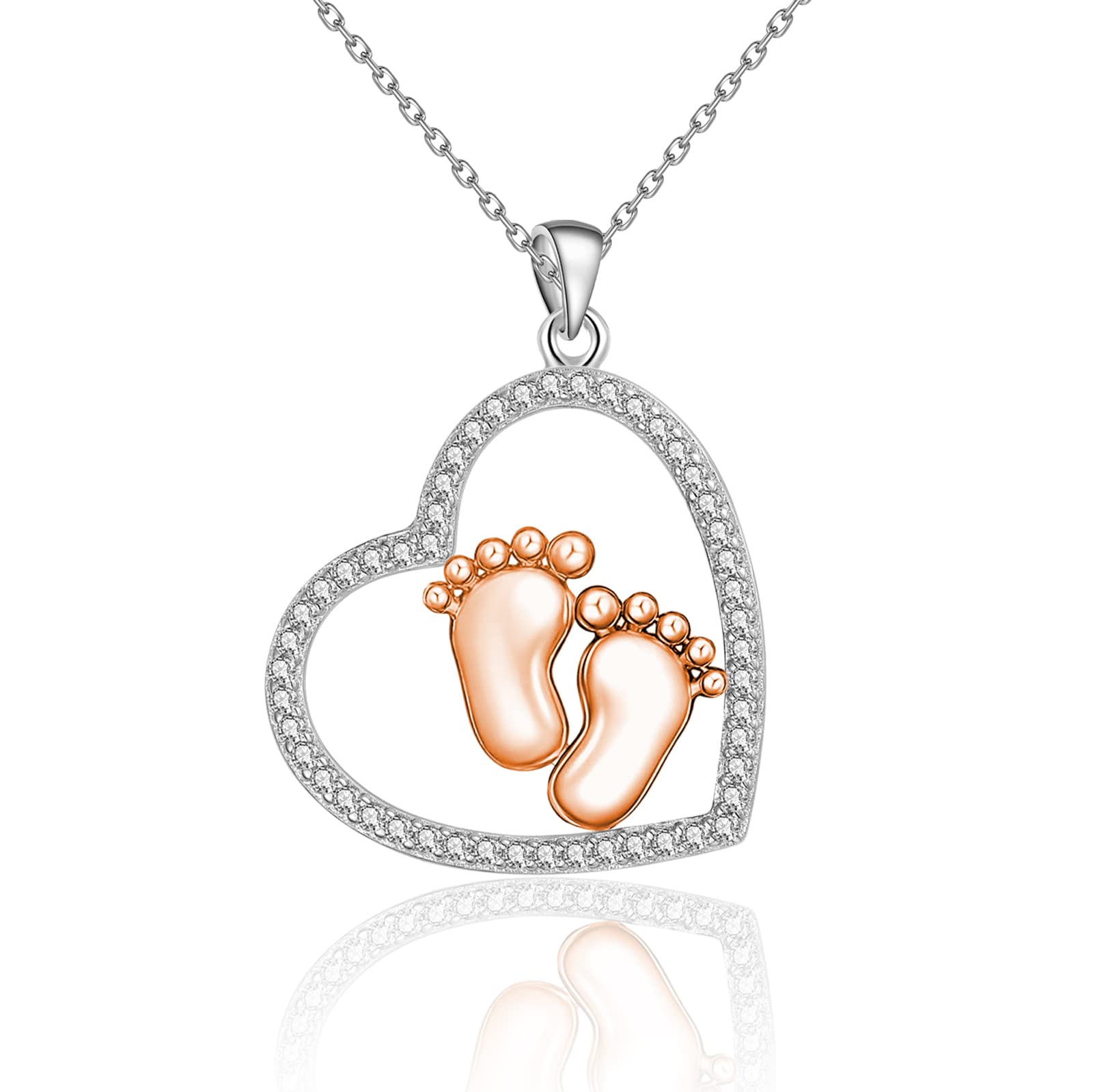 Personalized Baby Footprint Necklace - Unique Gift for New Moms, Pregnant Women & First-Time Mothers | Thoughtful Mother's Day, Baby Shower & Pregnancy Announcement Present