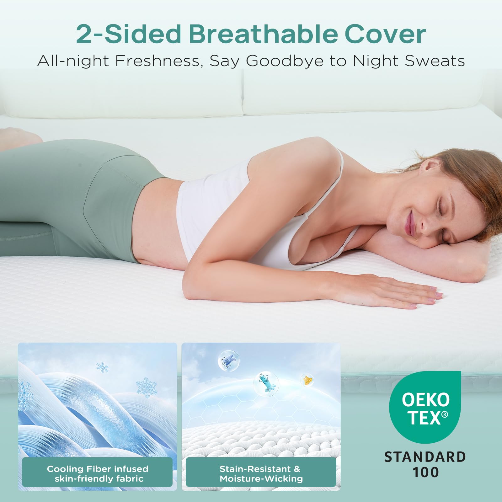 3 Inch Firm Mattress Topper Queen Size - Memory Foam Bed Topper with Soft & Firm Options for Back Pain Relief - 2-Sided Removable Cover - Ergonomic 5-Zone Support - CertiPUR-US Certified - Perfect for Guest Beds, Dorm Rooms & Home Comfort Upgrade