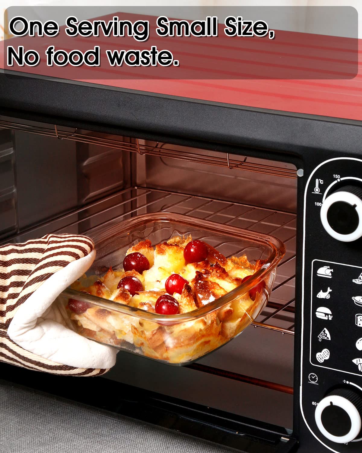 NUTRIUPS 1 QT Square Glass Baking Dish with Lid - 7x7-Inch Oven-Safe Bakeware for Casseroles, Lasagna & Desserts | Perfect for Baking, Meal Prep & Food Storage