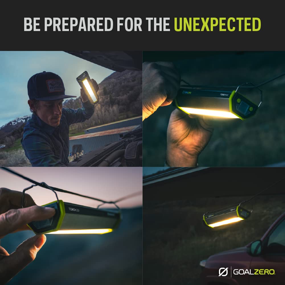 Goal Zero 500 Lumen Solar Rechargeable LED Flashlight - Weatherproof Torch Light & Portable Spotlight for Camping, Hiking, Emergency & Outdoor Adventures