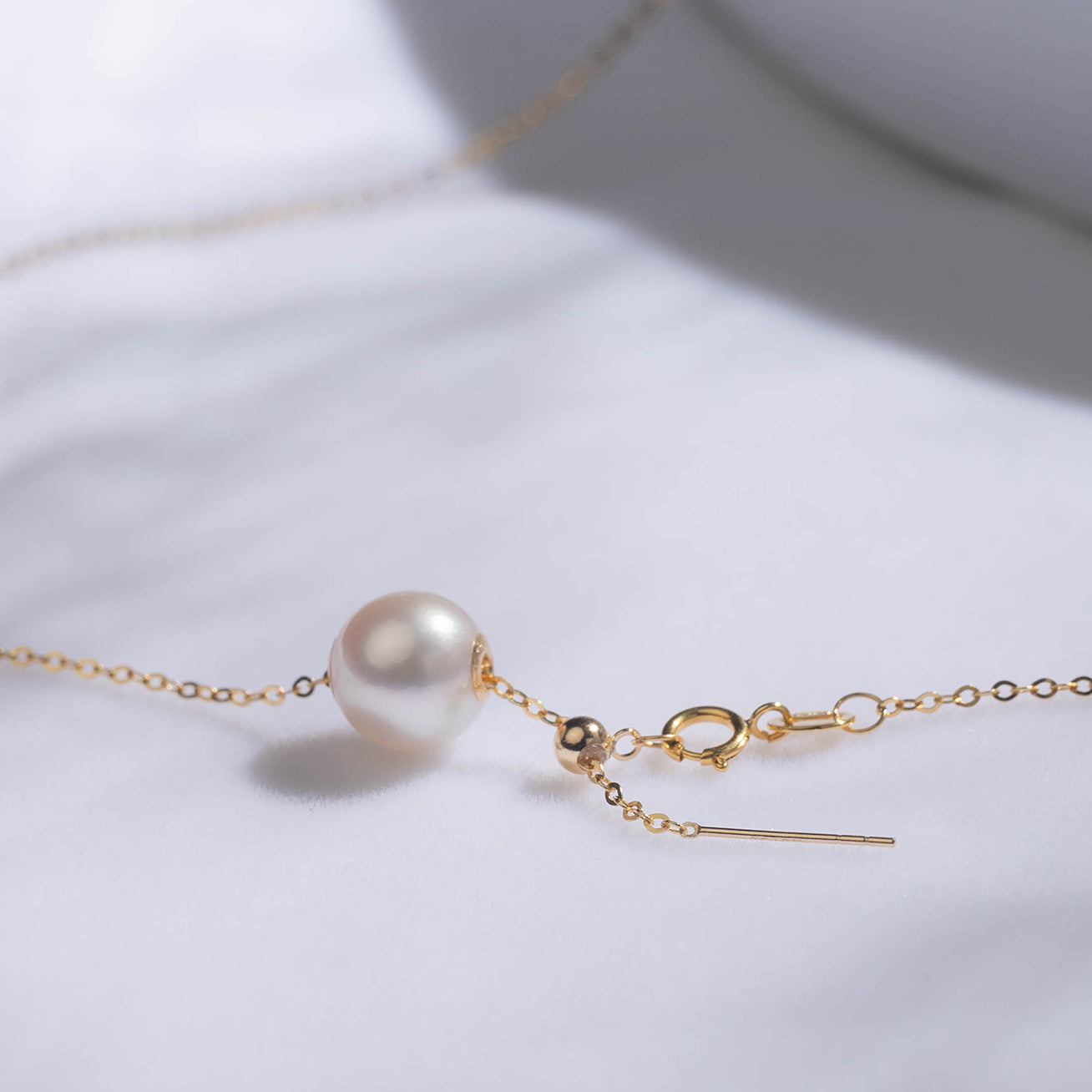 18K Gold Interchangeable 8-8.5MM Akoya Pearl Necklace | Elegant Jewelry Gift for Women | Perfect for Weddings, Anniversaries & Special Occasions