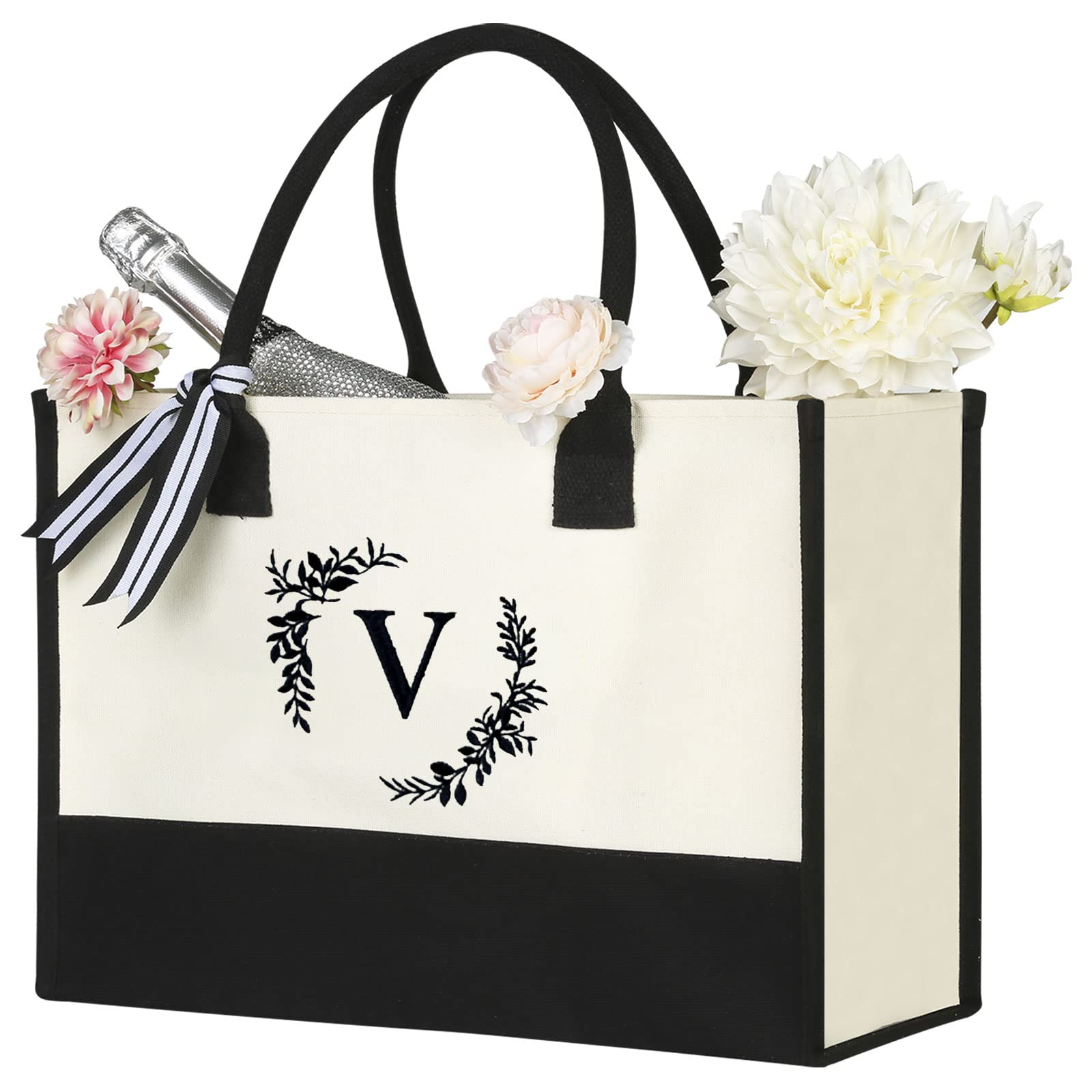 Personalized Cotton Canvas Tote Bag for Women - Custom Bride & Bridesmaid Gifts, Birthday Present, Beach Bag - Perfect for Wedding Parties, Shopping & Travel Accessories