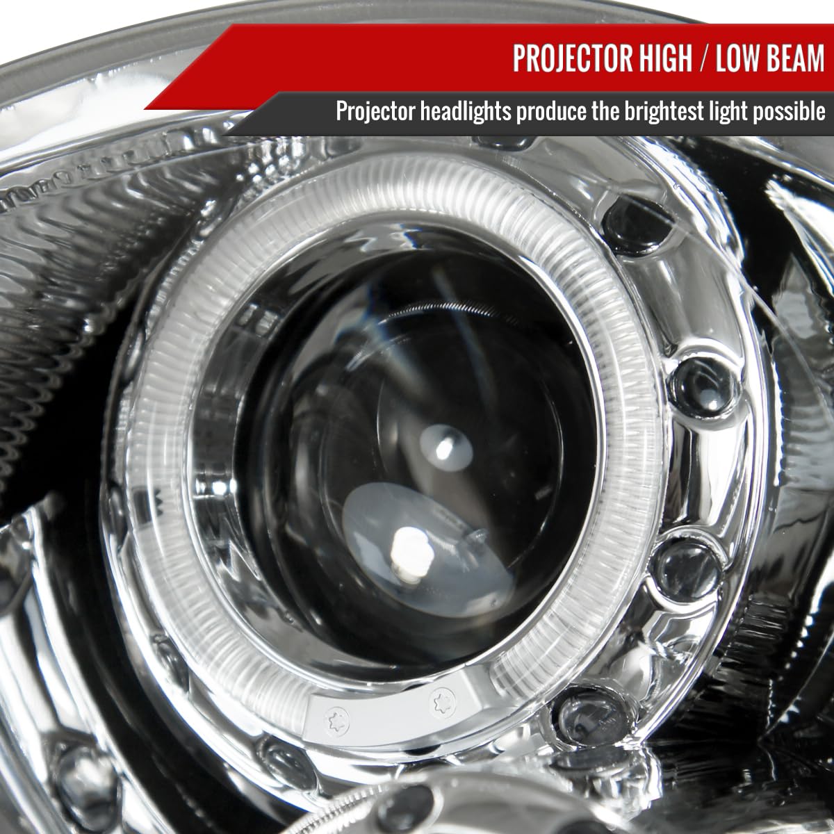 07-15 LED Halo Projector Headlights - Clear Lens Replacement Kit (Left + Right Pair) - Upgrade Your Vehicle Lighting for Better Night Visibility & Style