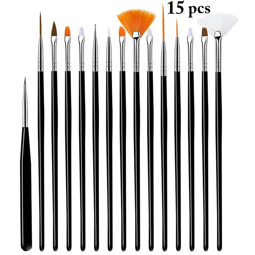 Anjetan 15PCS Professional Nail Art Pen Set - Dotting Tools & Brushes for Acrylic Nails, Gel Polish, Manicure & Nail Design | Perfect for Home Salon, DIY Nail Art & Professional Use