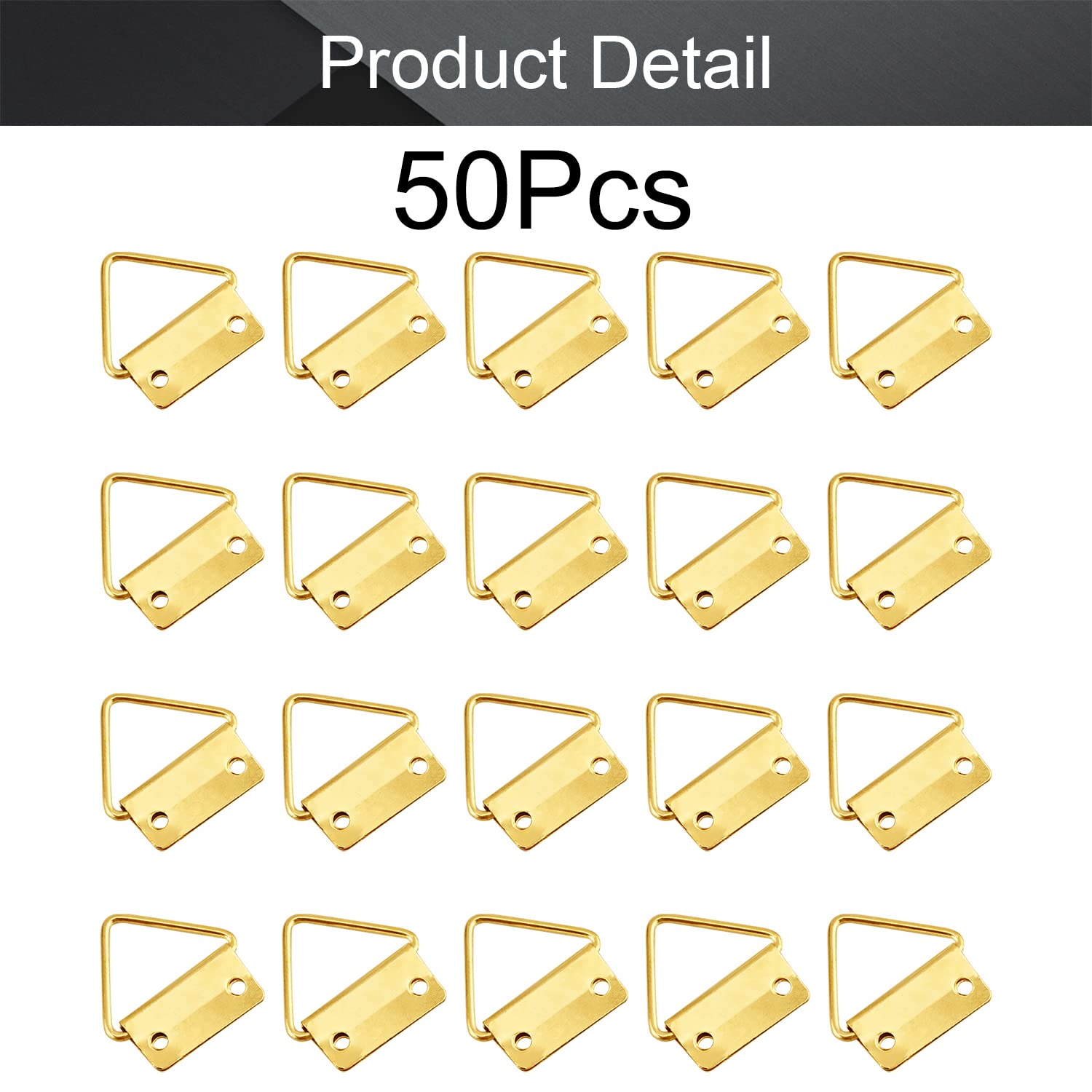 Gold Tone Picture Frame Buckles 50PCS Kit - Home Decor & Photo Hanging Solutions