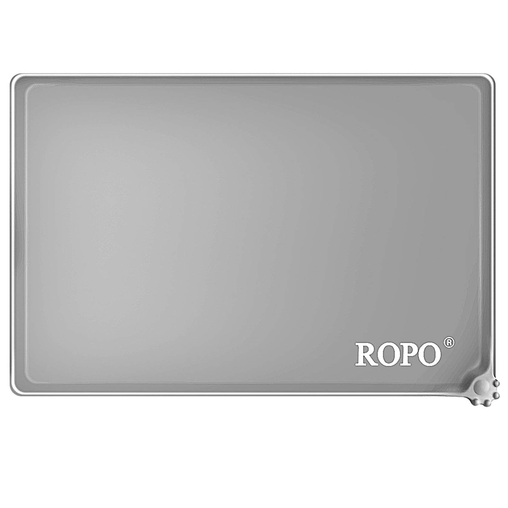 Silicone Pet Feeding Mat for Dogs & Cats - Non-Slip Bowl Mat (Gray) - Perfect for Messy Eaters
