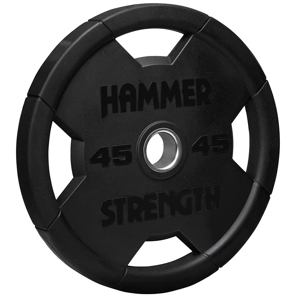 Hammer Strength Round Rubber Olympic Plates - Durable Weight Plates for Gym, CrossFit & Home Workouts - Perfect for Strength Training & Fitness