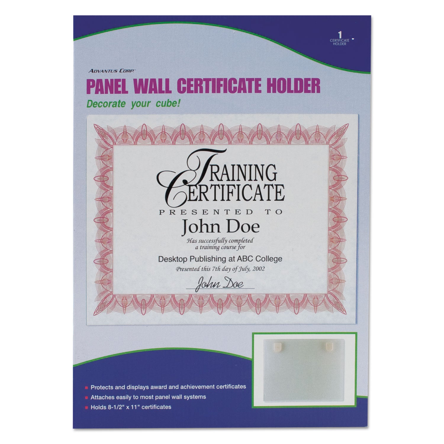 Advantus Clear Acrylic Wall Frame 11x8.5 Inches - Fabric Panel Display Holder for Artwork, Photos & Certificates - Perfect for Home, Office & Gallery Decor