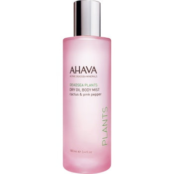 Ahava Dry Oil Body Mist - Cactus & Pink Pepper Scent, 3.4 oz | Hydrating & Fast-Absorbing Body Spray for Dry Skin | Perfect for Daily Moisturizing, Post-Shower & On-The-Go Use