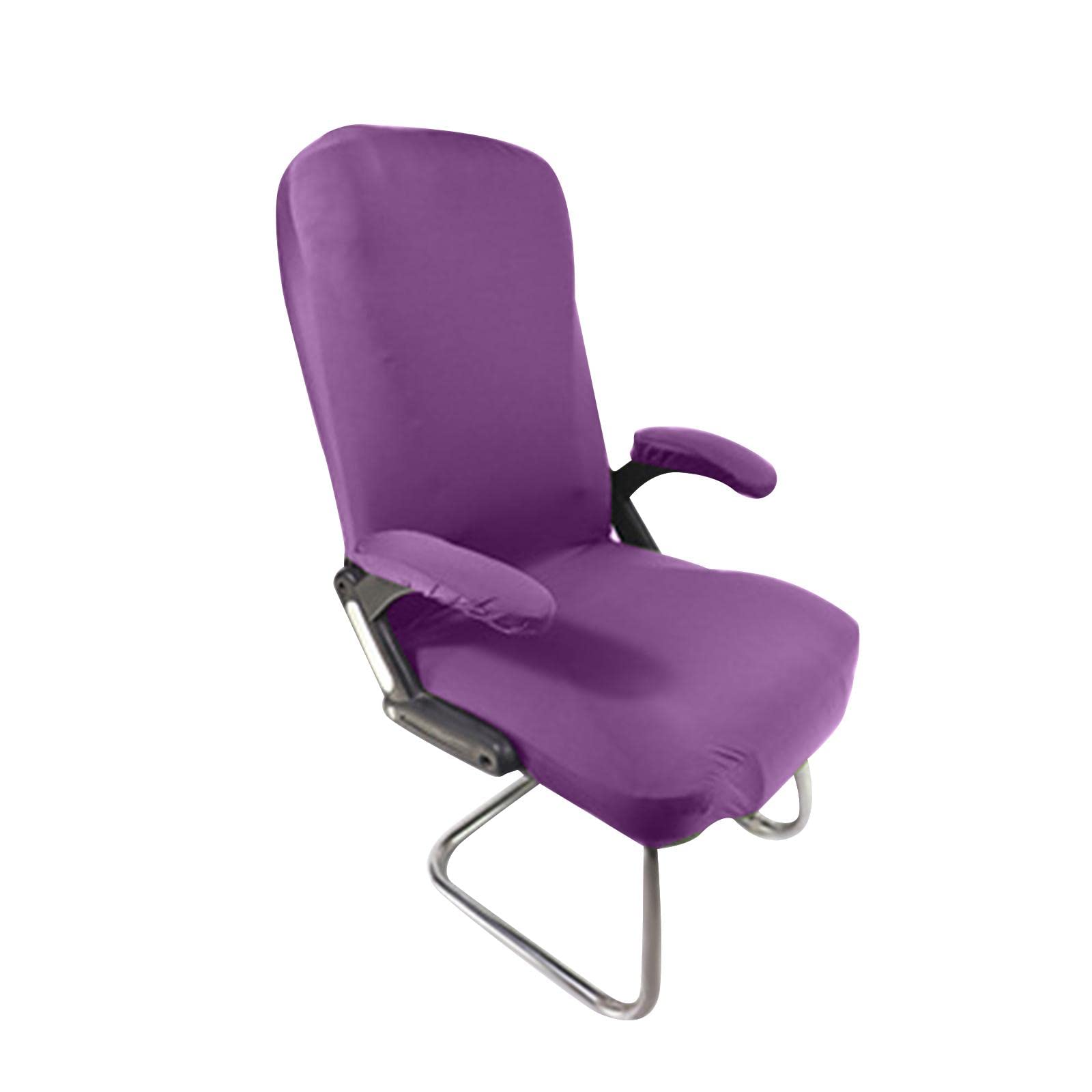 Stretchable Swivel Computer Chair Cover with Armrest Covers - Anti-Dirty Slipcover, Machine Washable Rotating Chair Protector for Home Office (Purple) - Perfect for Gaming, Working & Study Sessions