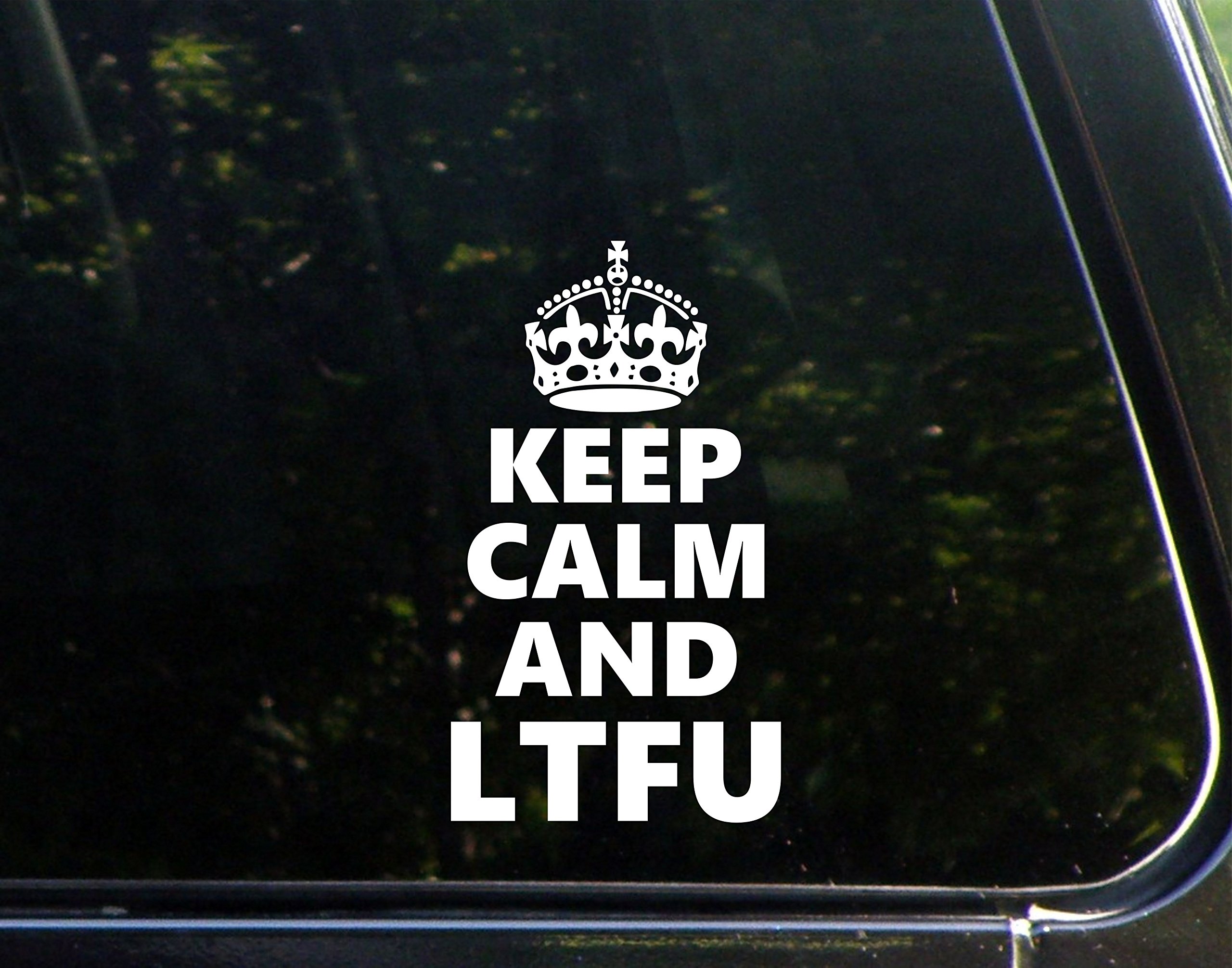 Keep Calm and LTFU-Lace Up Vinyl Decal - 4x6.5 Inch Die-Cut Bumper Sticker for Cars, Trucks, Windows, Laptops | Waterproof & Durable for Outdoor & Indoor Use - Perfect for Personalizing Vehicles, Tech Devices, and Home Decor