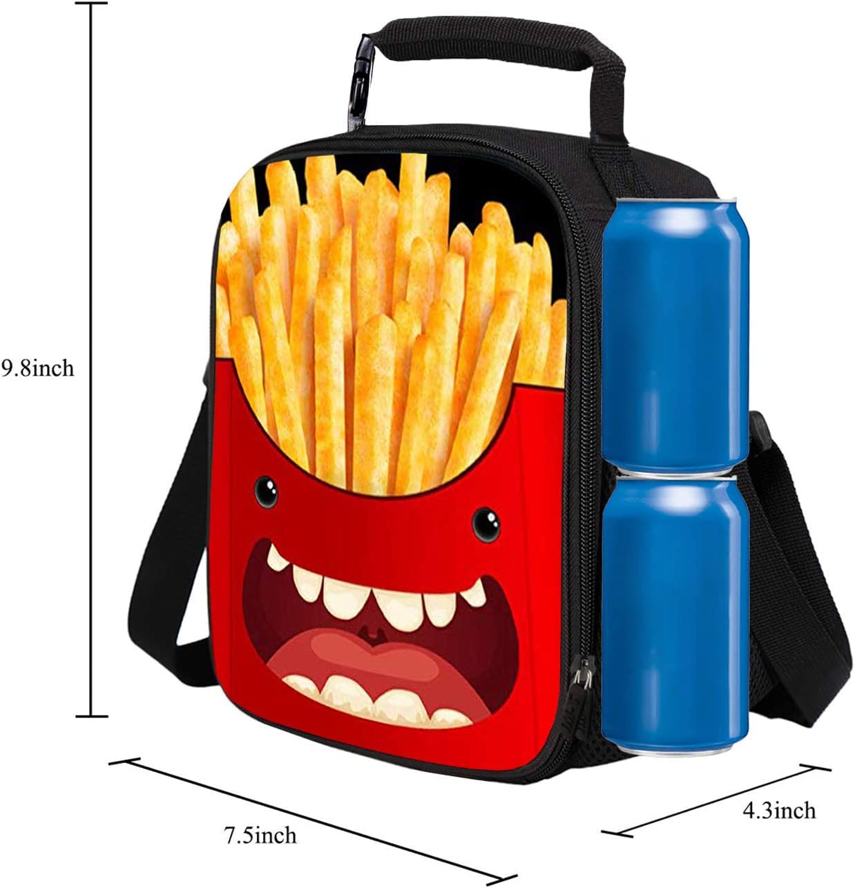 7-Mi Insulated Cooler Lunch Bag with Reusable Ice Packs - Leakproof Food Storage Tote for Work, School & Picnics - Perfect for Sandwiches, Chips & Drinks