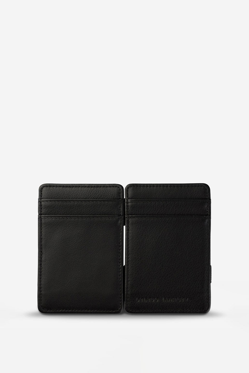 Flip Two Sided Black Leather Wallet Card Holder - Slim RFID Blocking Minimalist Wallet for Men & Women - Perfect for Travel, Business Cards, and Everyday Use