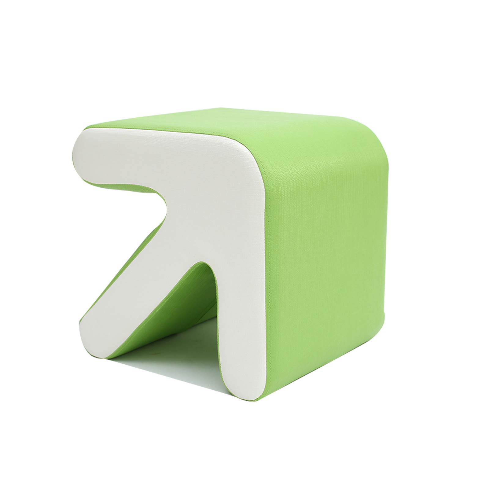 Arrow-Shaped Ottoman Cube Seat - Green Memory Foam Padded Foot Stool with Toy Storage | Perfect for Living Room, Bedroom & Nursery Decor
