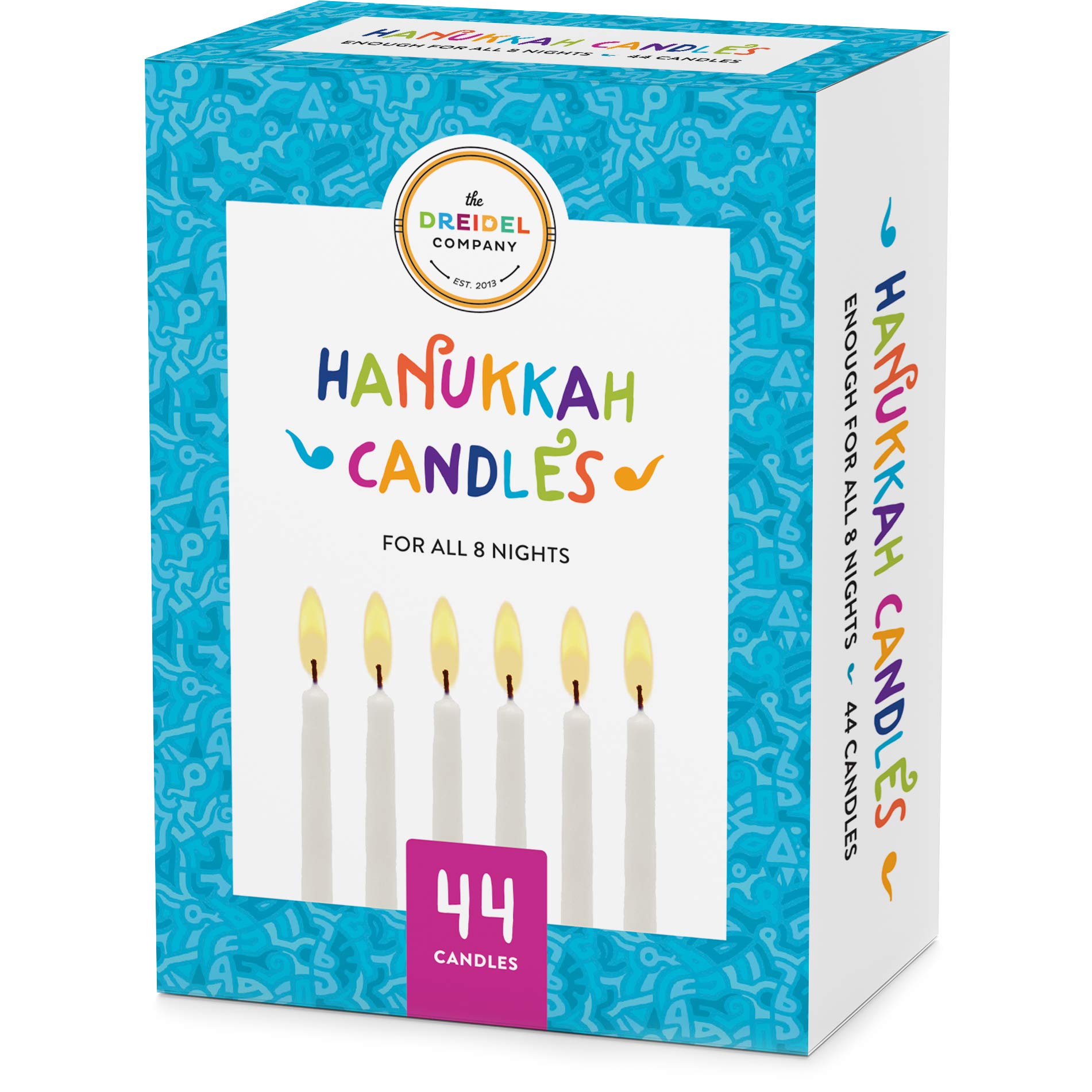 Premium White Hanukkah Candles - Set of 44 for All 8 Nights | Traditional Menorah Candles for Chanukah Celebration | Perfect for Home, Synagogue & Holiday Decorations