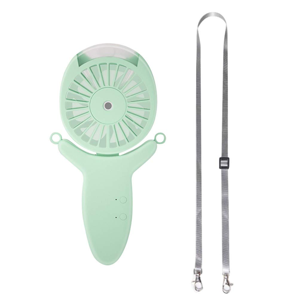 Rechargeable USB LED Neckband Fan with Dual Cooling Fans - Clip on Stroller, Hands-Free Personal Cooling Fan for Outdoor, Office, Travel & Summer Activities