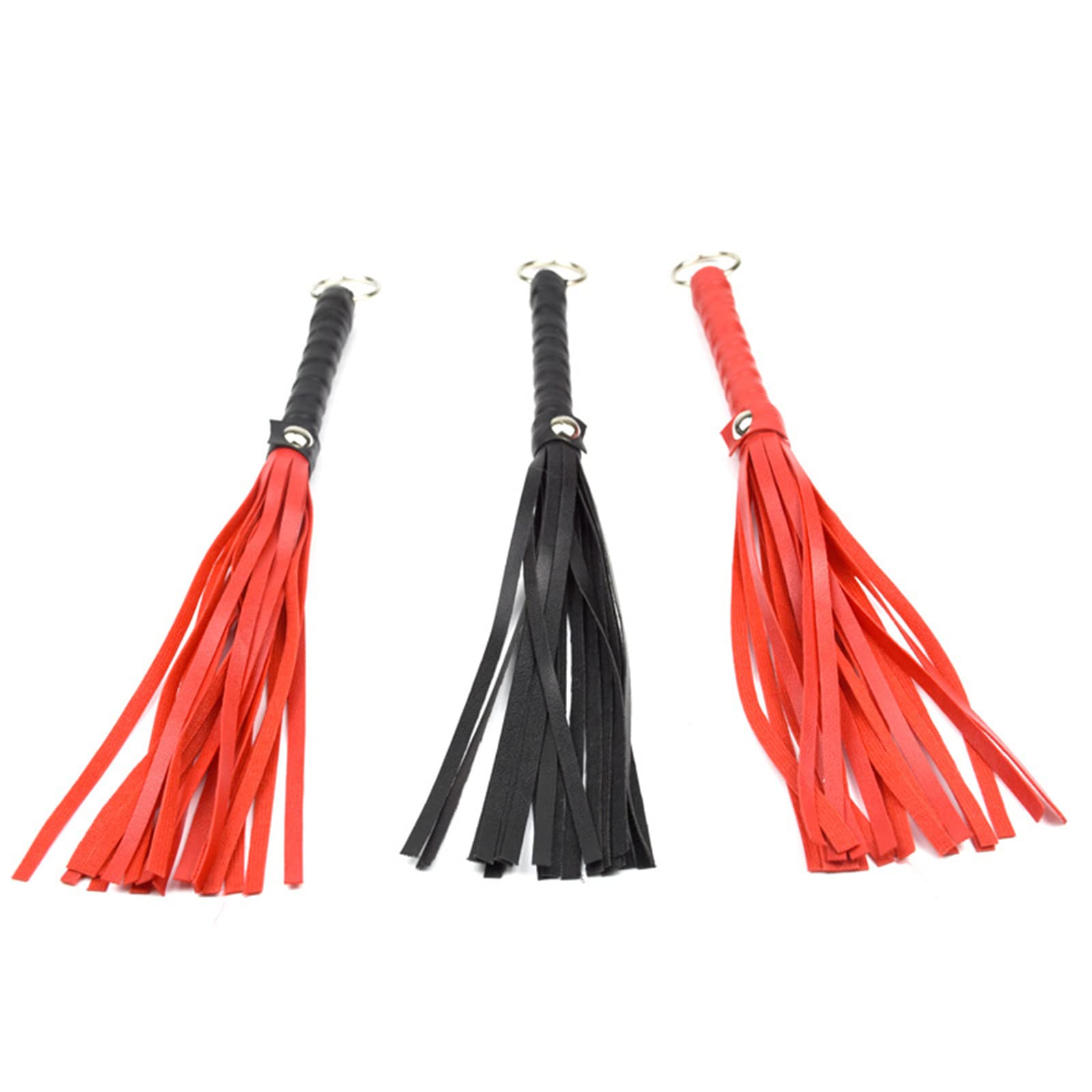 Premium Unisex BDSM Whip - Black Leather Small Flogger for Couples, Sensual Play & Spanking - Perfect for Roleplay, Bondage & Adult Intimacy
