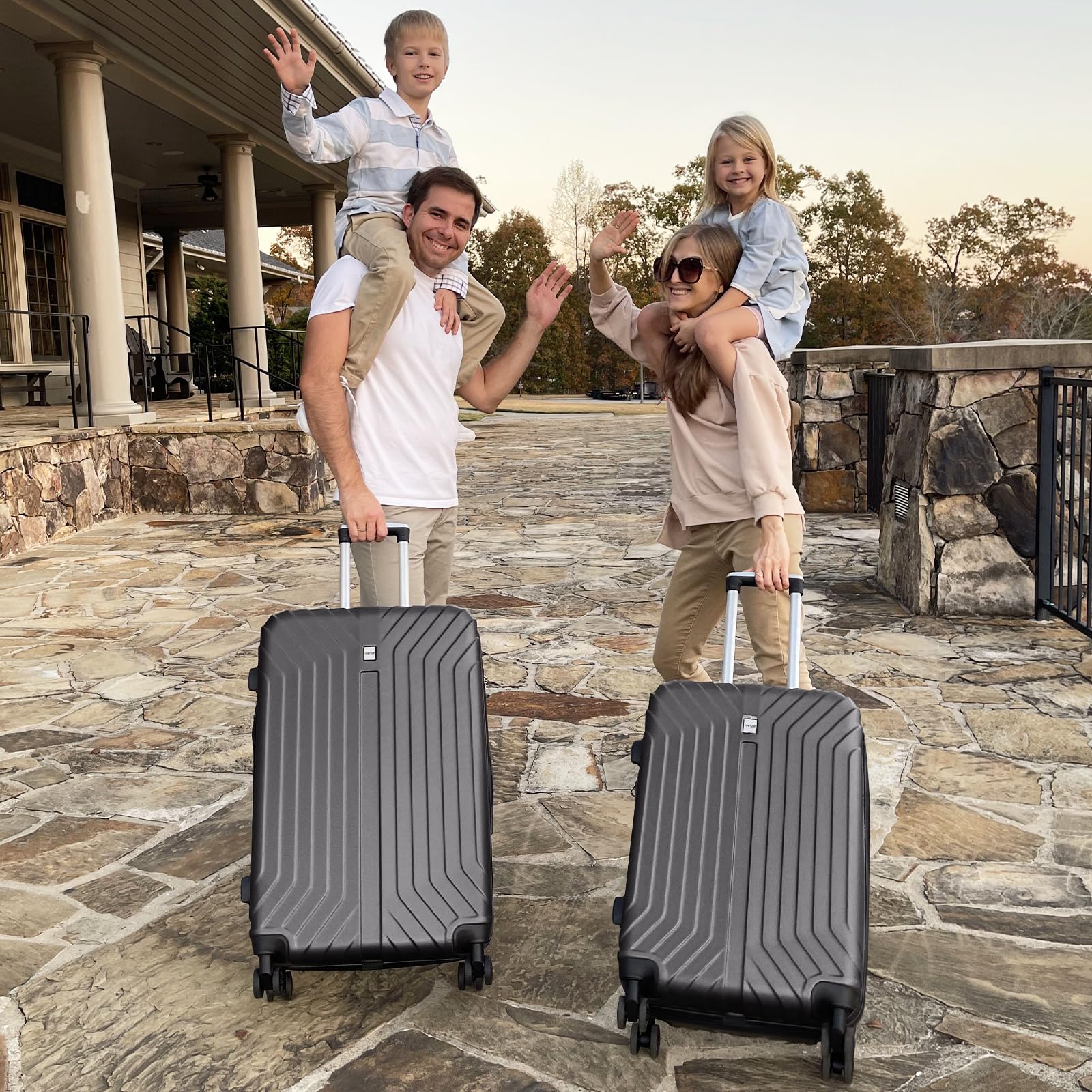 AnyZip 24 Inch Expandable Hard Shell Checked Luggage with TSA Lock - Lightweight Rolling Suitcase with Wheels for Air Travel (Grey) | Perfect for Business Trips, Family Vacations & International Travel