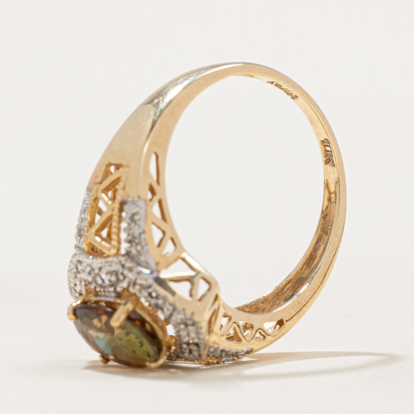 Exquisite Andalusite & Diamond Ring - 1.42ct Natural Andalusite with 0.12ctw Diamond Accents - Size 7.25 - Elegant Jewelry for Engagement, Anniversary & Special Occasions