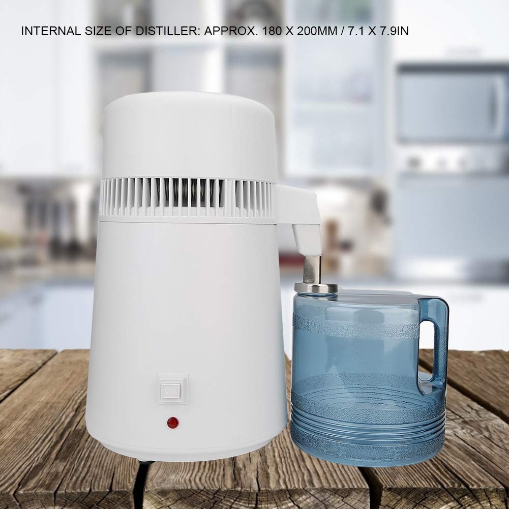 304 Stainless Steel 4L Water Distiller Machine - Pure Water Purifier Filter System for Home, Lab, and Emergency Preparedness