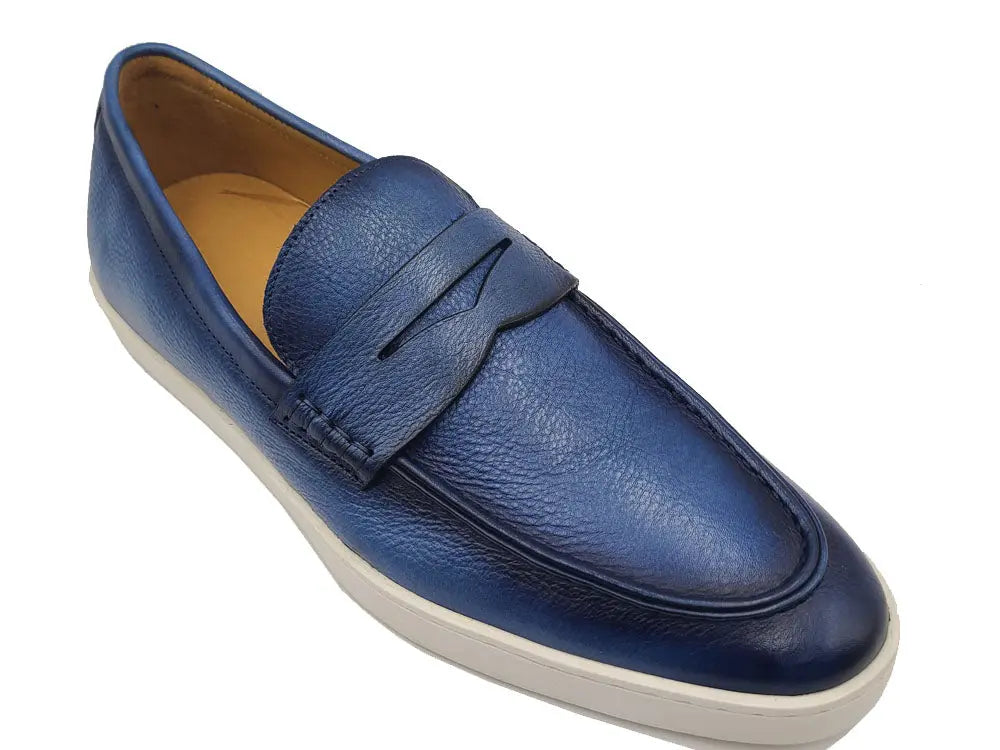 Stylish Patina Burnished Penny Loafers for Men & Women - Comfortable Casual Sneakers for Office, Walking & Everyday Wear