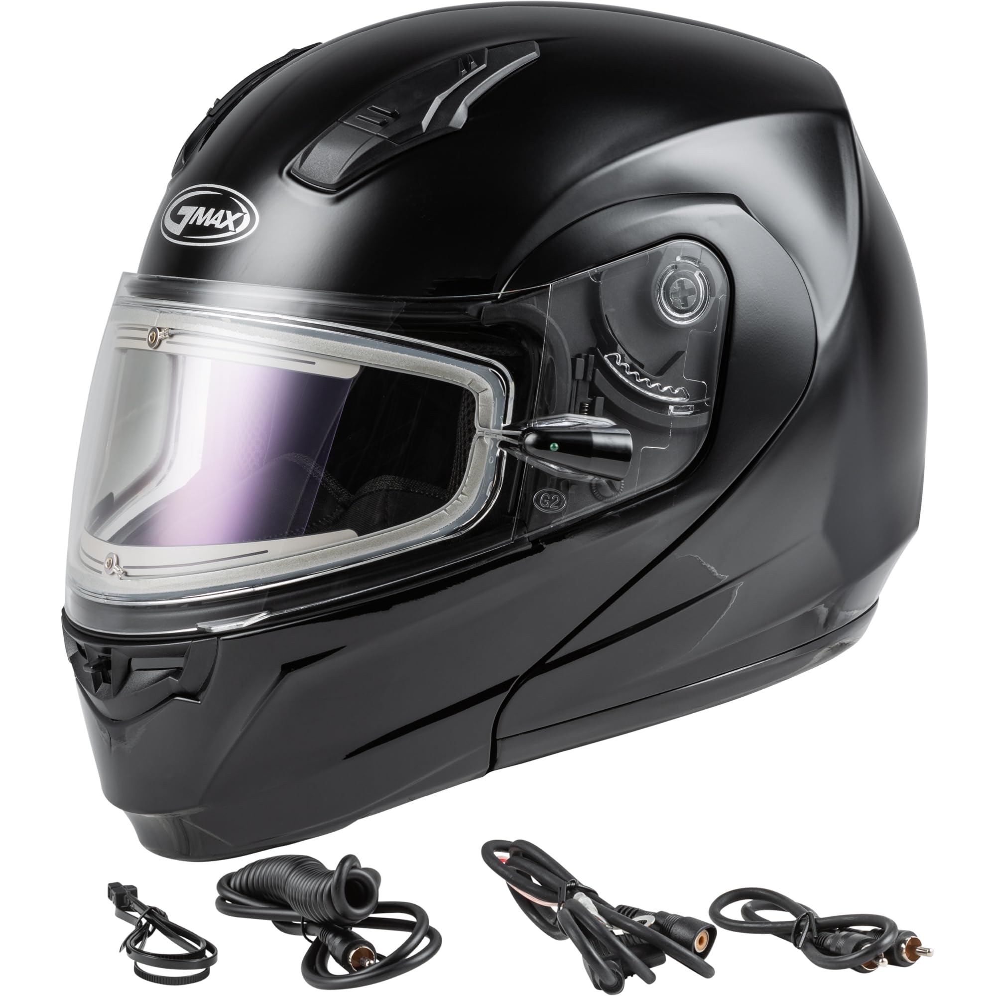 GMAX MD-04S Modular Snow Helmet with Electric Shield - Black, Medium - Winter Sports & Snowmobile Riding Gear for Cold Weather Protection