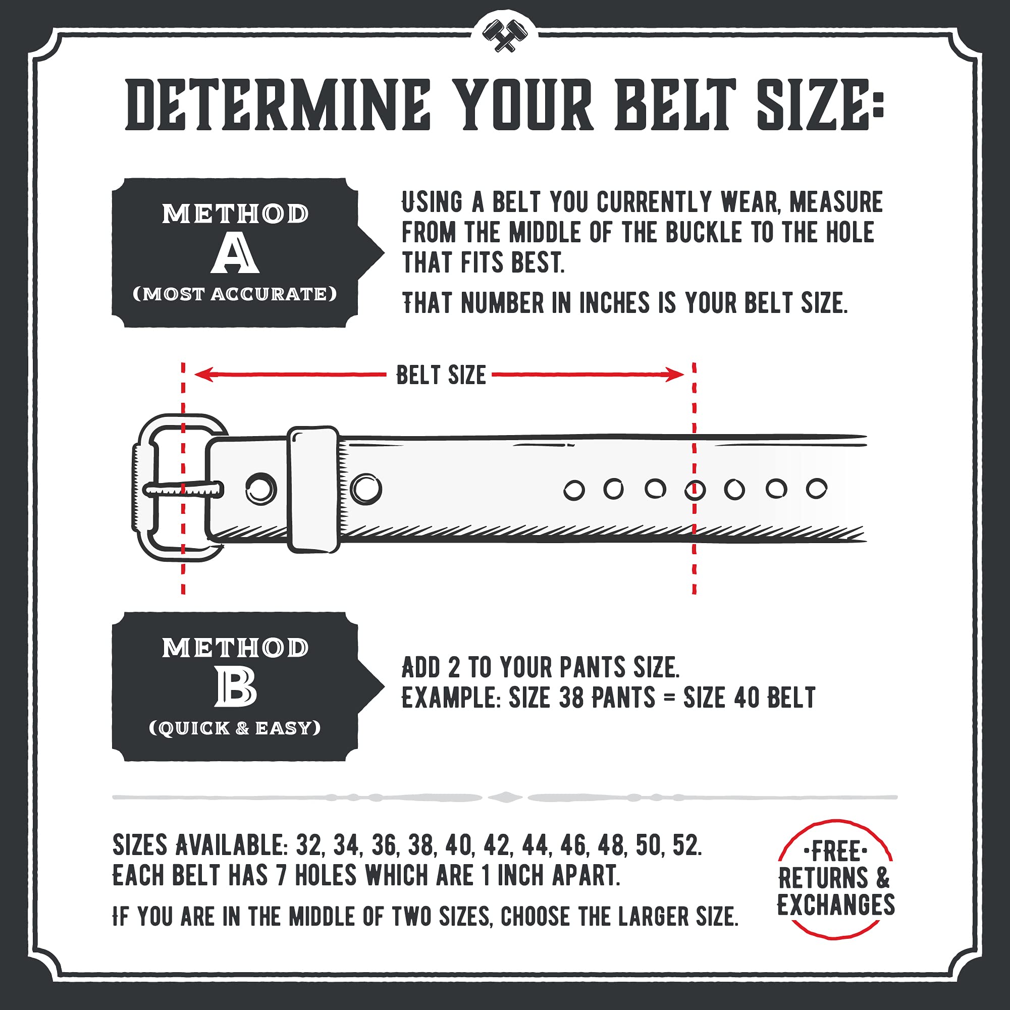Premium Genuine Full Grain Leather Belt for Men | Handcrafted in USA | Durable & Stylish Dress Belt for Business, Casual & Formal Wear