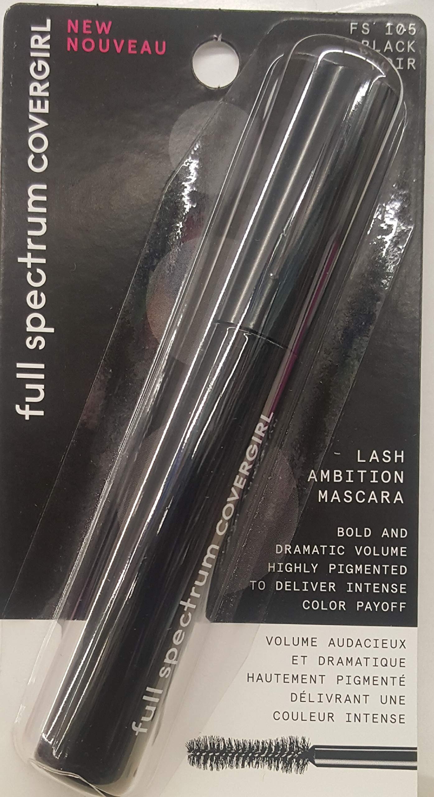 COVERGIRL Full Spectrum Lash Ambition Mascara - Very Black, 0.3 Fl Oz - Volumizing & Lengthening Mascara for Dramatic Lashes | Perfect for Everyday Wear & Special Occasions