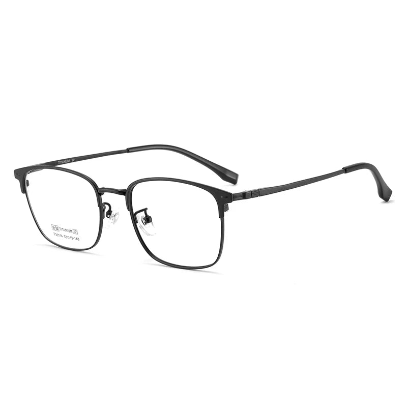 Bclear Unisex Full Rim Square Titanium Eyeglasses Frame 36114 - Lightweight Durable Glasses for Men & Women, Perfect for Reading, Work, and Everyday Wear