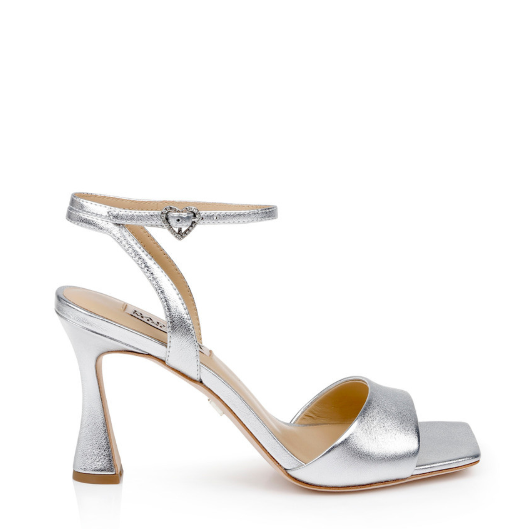 Cady Women's Leather Sandals with Heart Shaped Buckle - Silver | Comfortable Summer Casual Shoes for Beach, Vacation & Daily Wear