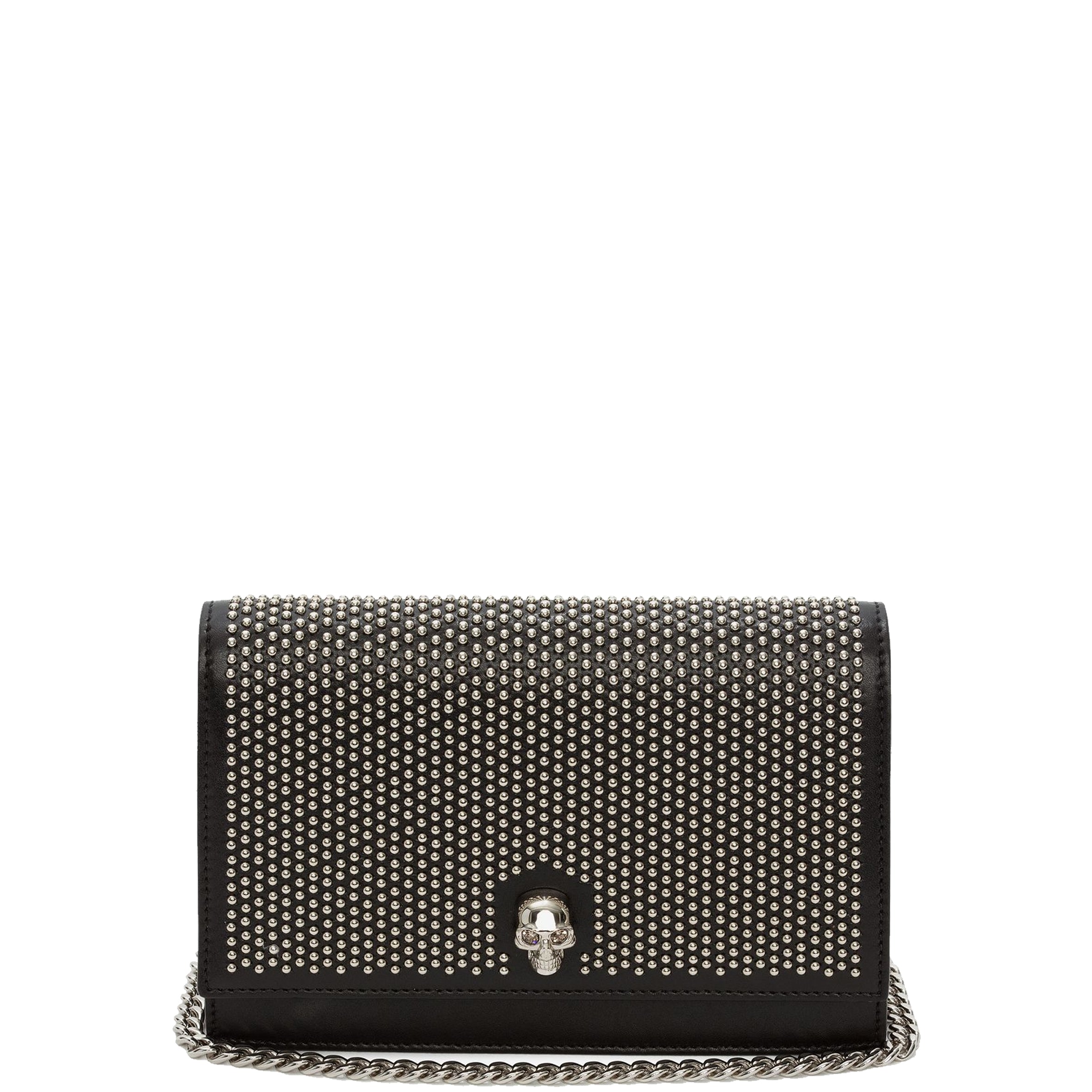 Stylish Skull Mini Crossbody Bag with Studded Details in Black & Silver - Perfect for Concerts, Parties, and Gothic Fashion
