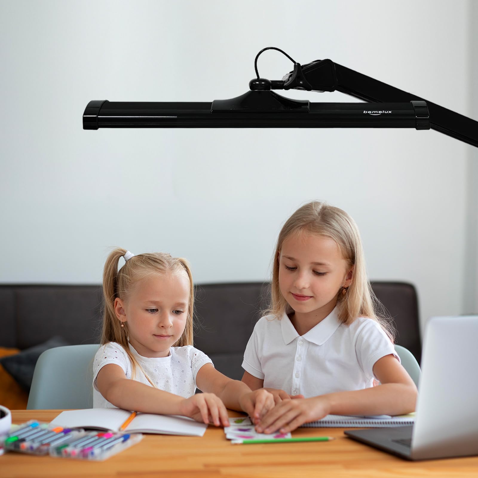 LED Architect Desk Lamp with Clamp - 2300 Lumens Adjustable Swing Arm Task Light for Office, Drafting & Reading | 180 Bright LEDs, 30W Workbench Lighting (Black) - Perfect for Home Office, Study Room & Workshop