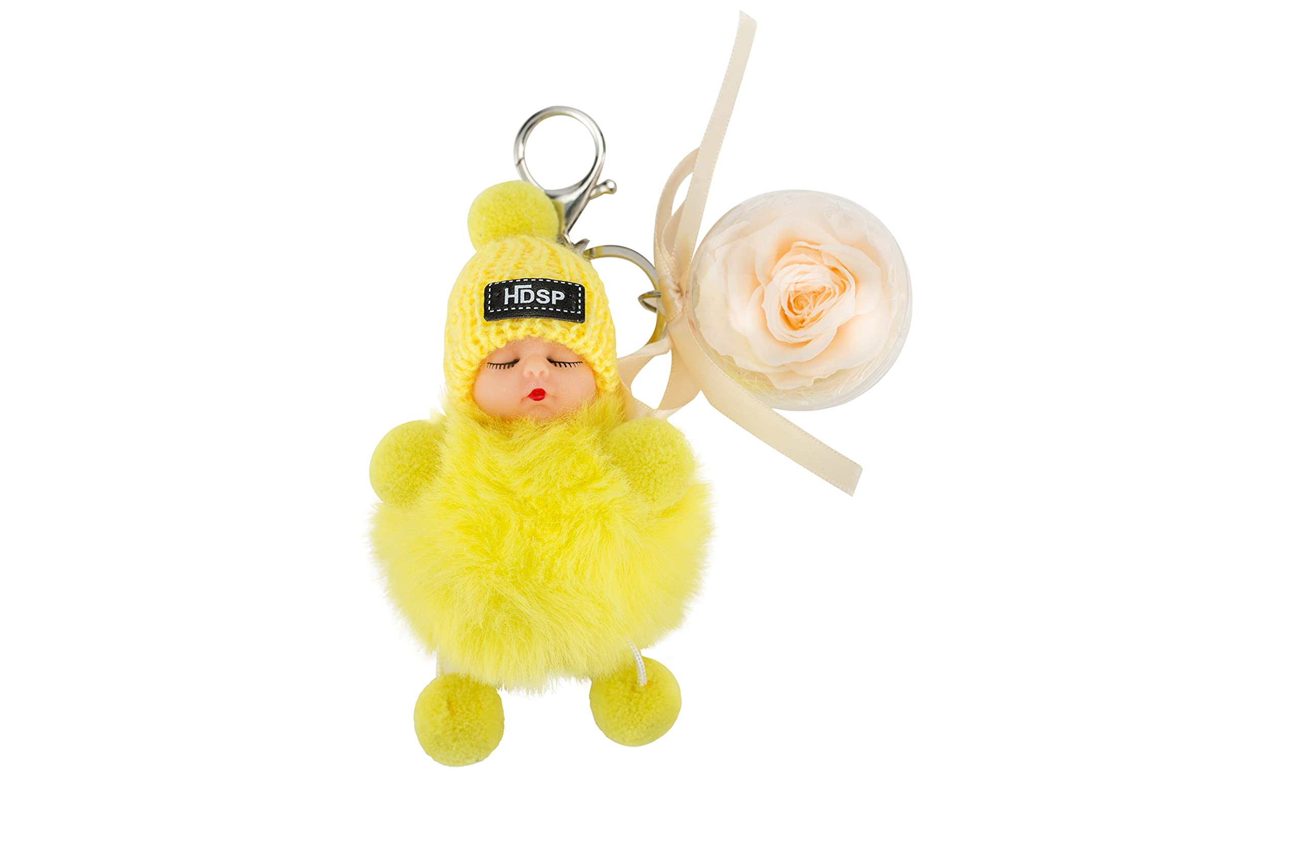 Cute Doll Keychain - DORIS&JACKY Key Fob Ring Charm Accessories for Purse, Wallet & Car Keys | Perfect Gift for Women, Girls & Keychain Collectors