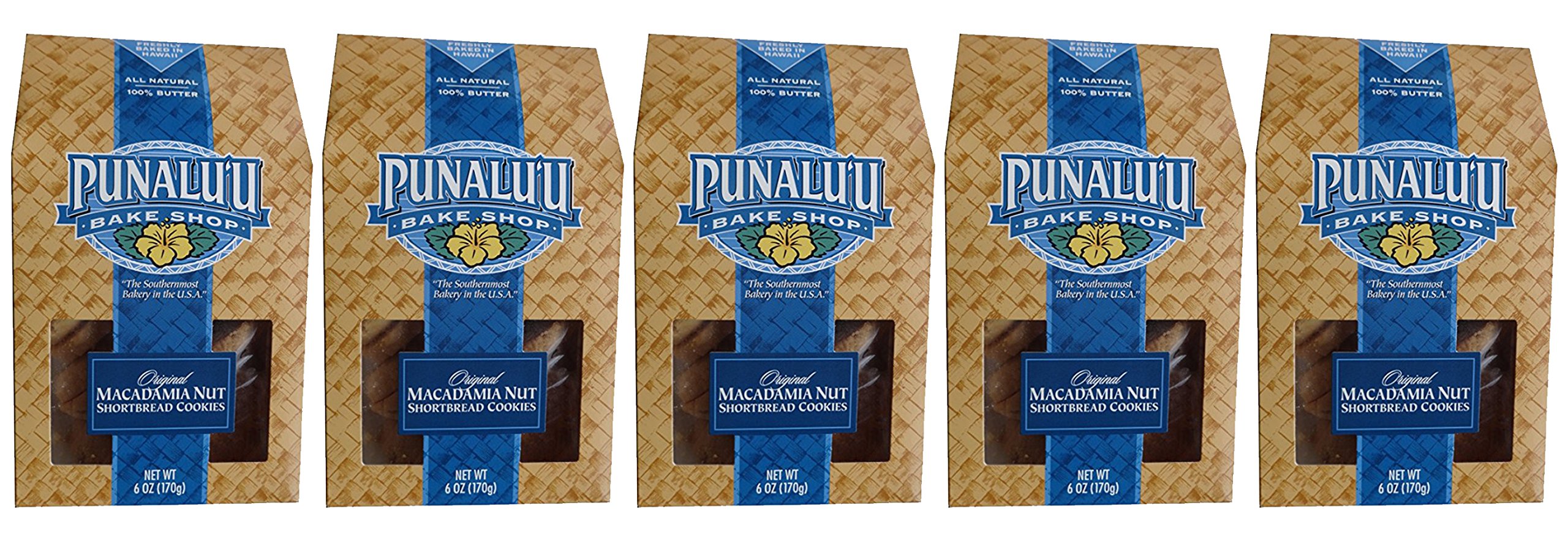 Fresh Baked Punalu'u Bake Shop Original Shortbread Cookies - 5 Box Set | Perfect for Gifts, Parties & Afternoon Tea